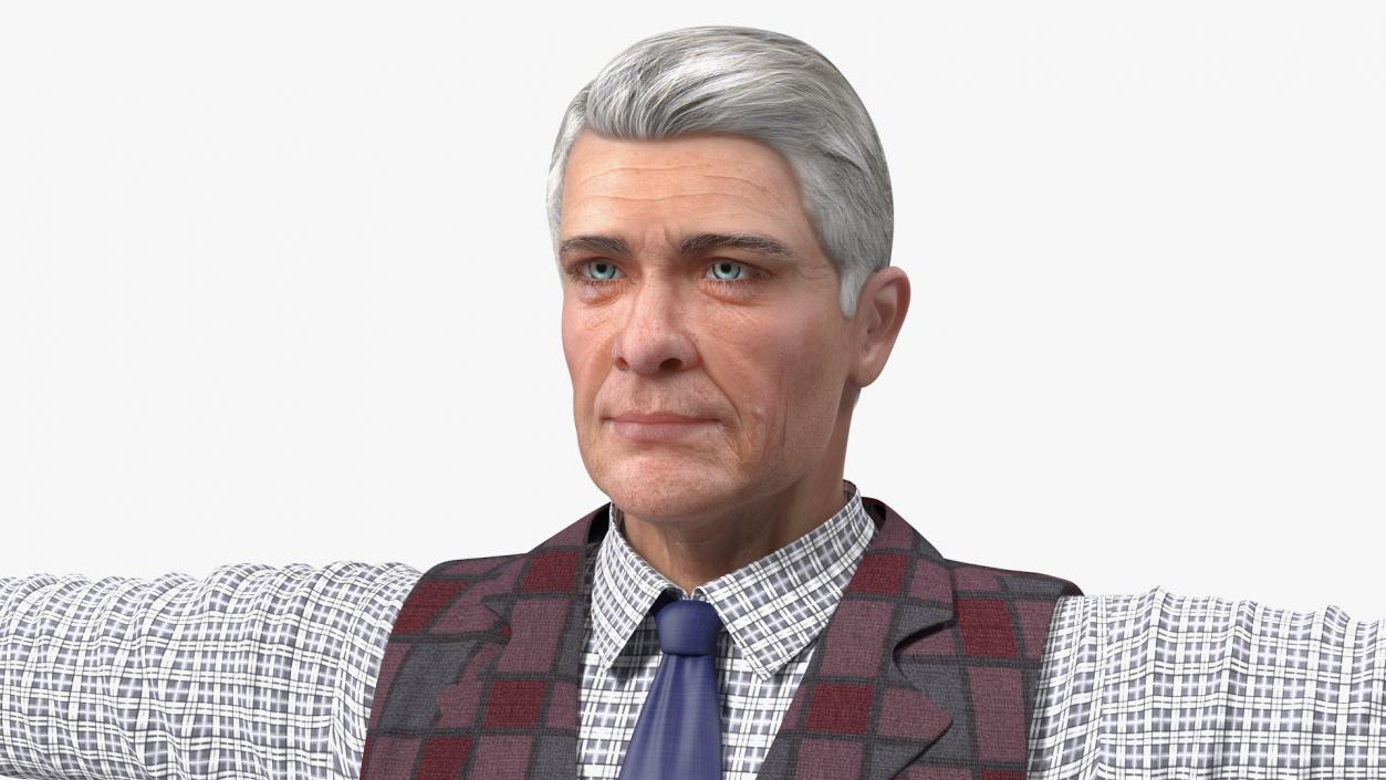 3D model Elderly Man Casual Wear T Pose