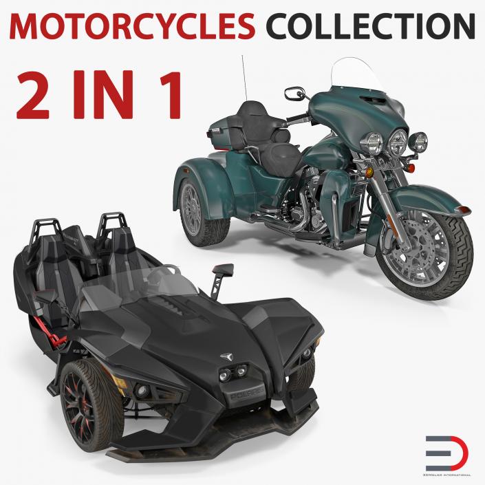 3D Trike Motorcycles Collection model