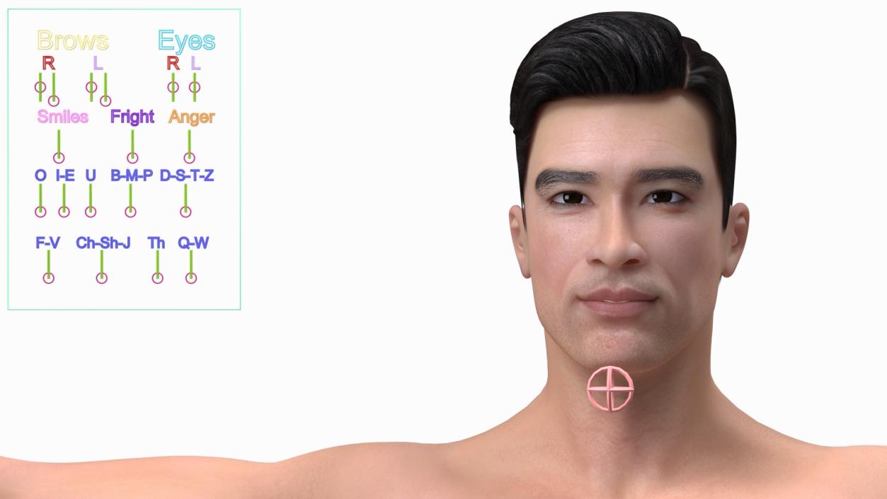 3D model Asian Man Underwear Rigged for Maya