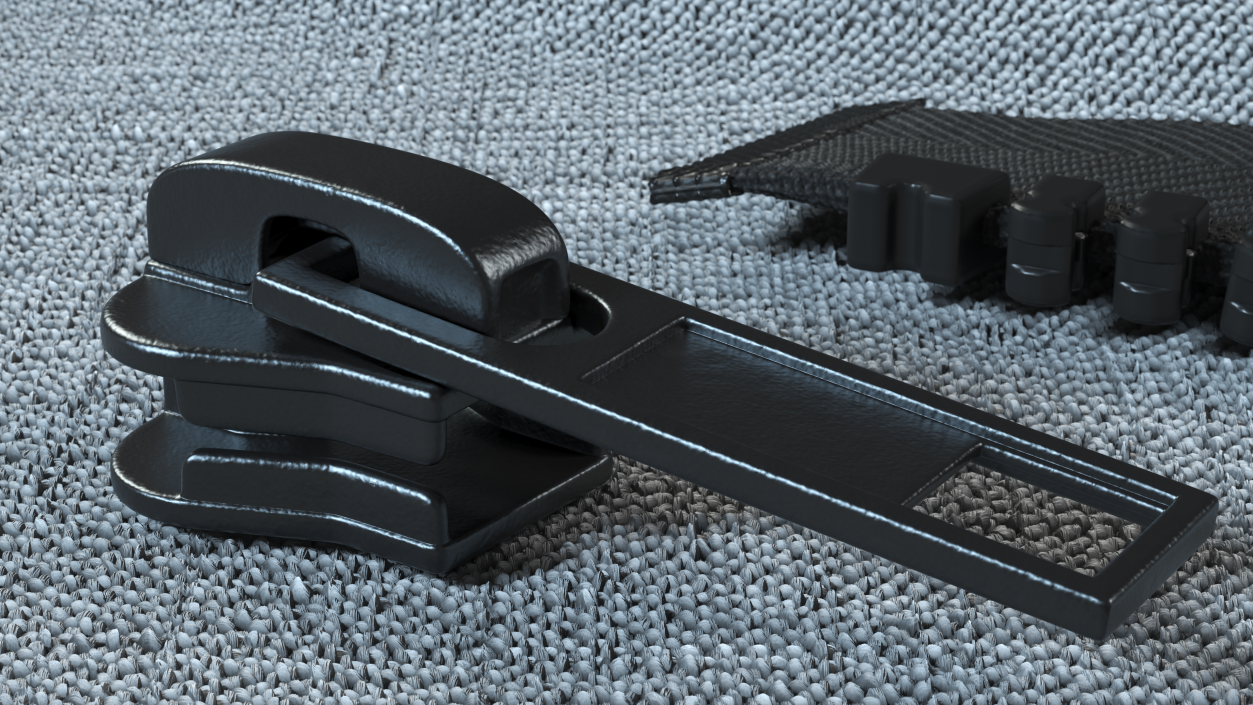 Zipper Slider Black 3D model