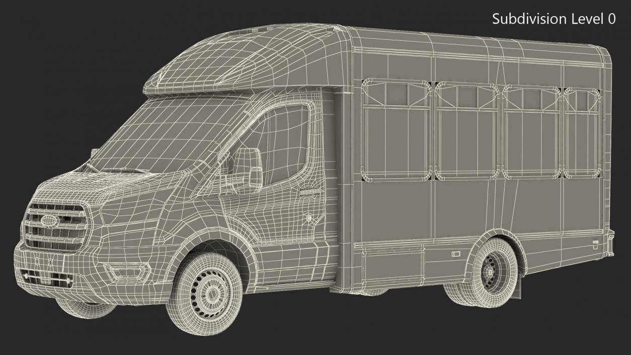 3D model Ford Starlite Transit Shuttle Bus 2020 Rigged