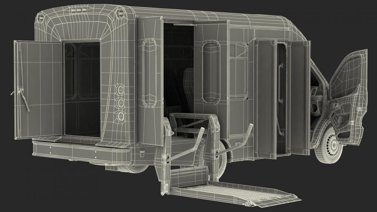 3D model Ford Starlite Transit Shuttle Bus 2020 Rigged