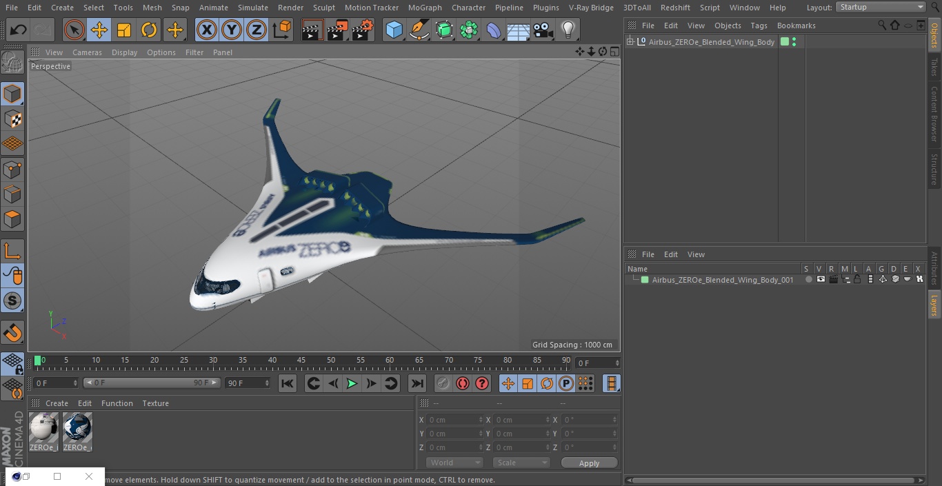 3D model Airbus ZEROe Blended-Wing Body