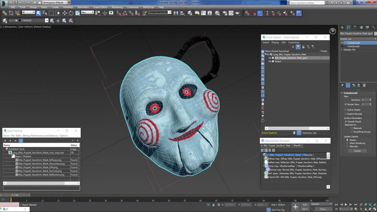 Lying Billy Puppet Vacuform Mask 3D