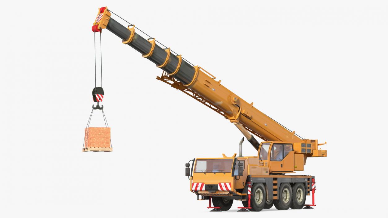 3D Compact Mobile Crane Liebherr With Load Rigged