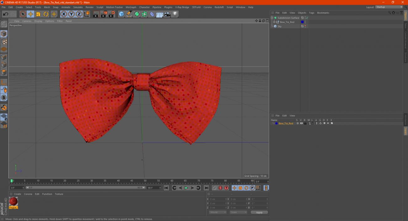 3D Bow Tie Red