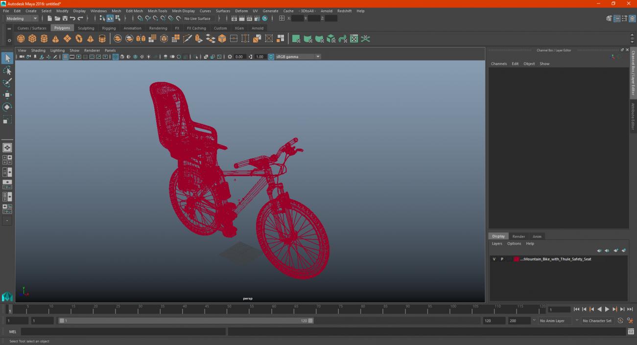 3D Mountain Bike with Thule Safety Seat