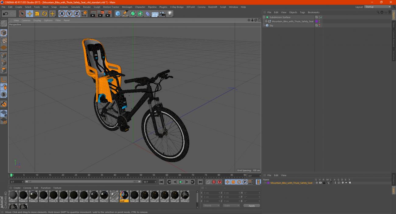 3D Mountain Bike with Thule Safety Seat