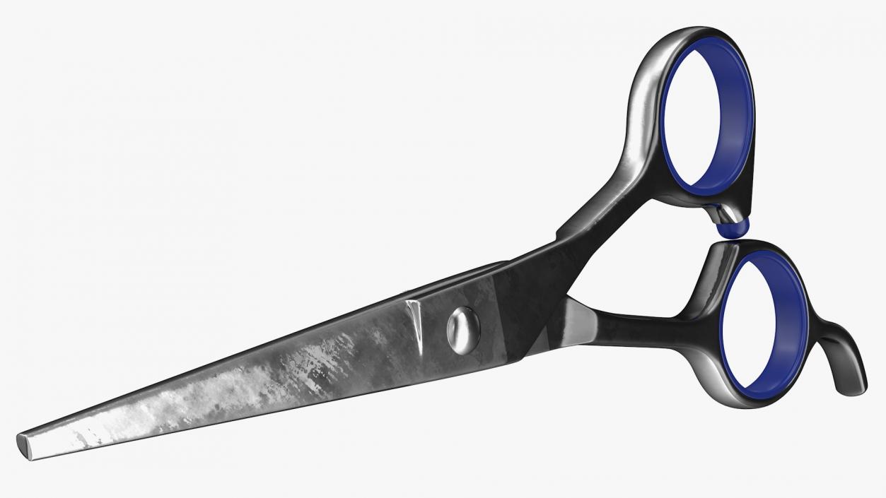 Professional Barber Straight Edge Scissors 3D
