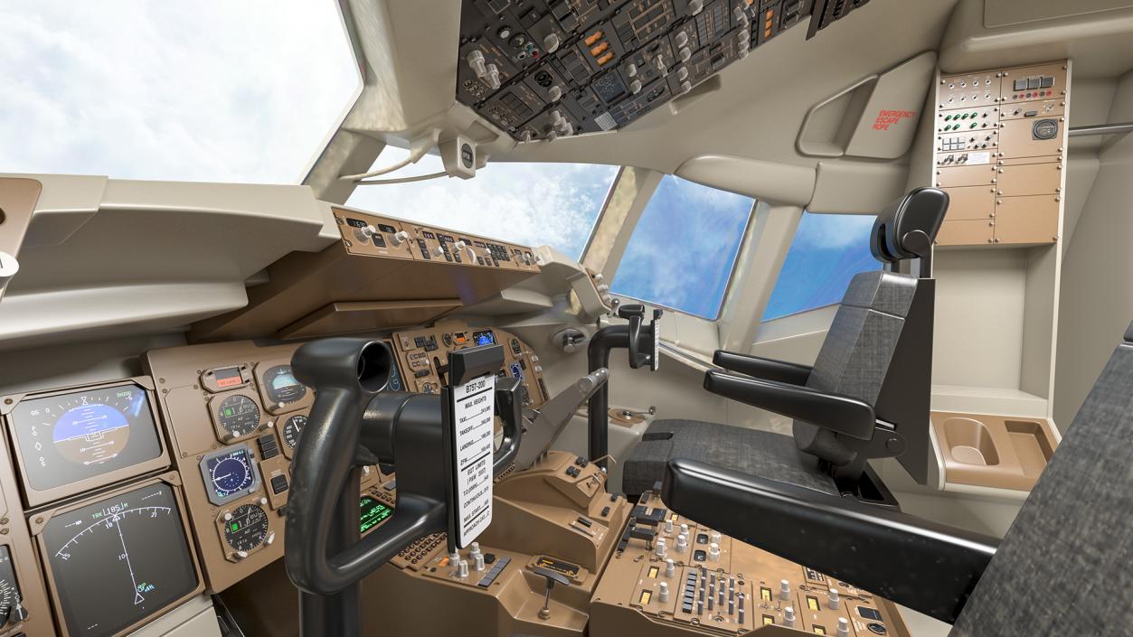 3D Boeing 757 200 Flight Deck Rigged model