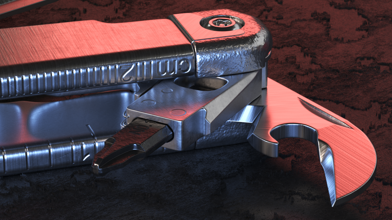 3D Multitool Silver Rigged model