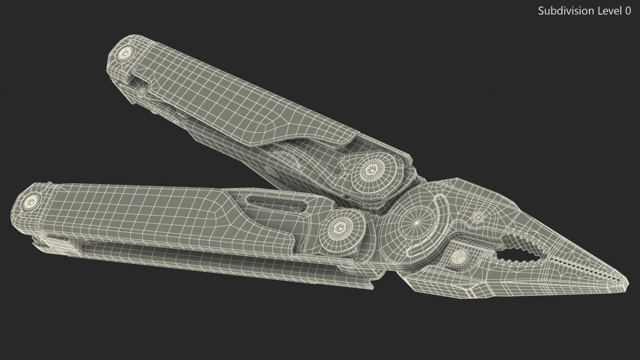 3D Multitool Silver Rigged model