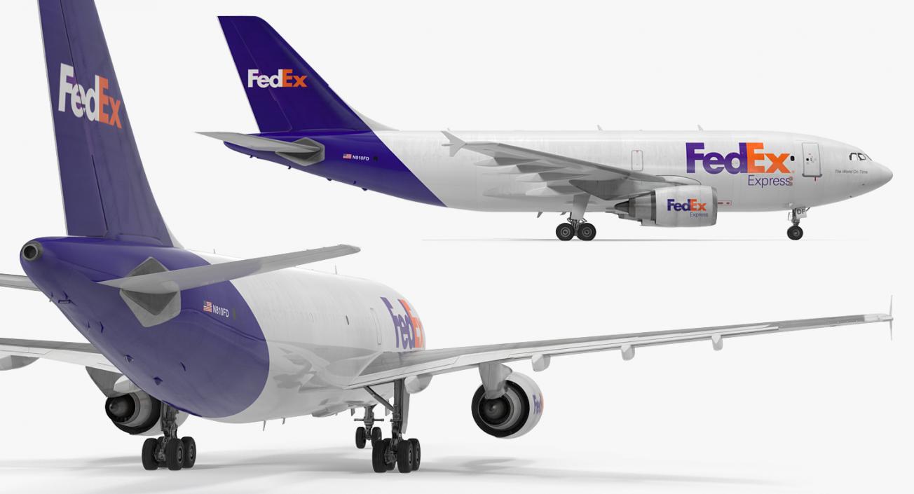 Airbus A310-300F Cargo Aircraft FedEx 3D