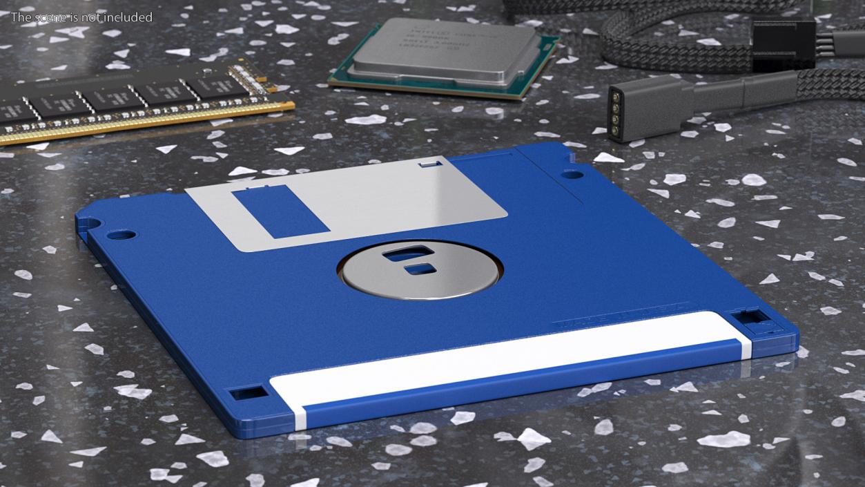 3D model Sony MFD 2HD Double Sided Micro Diskette Blue