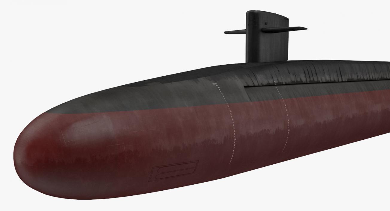 3D US Nuclear Submarine Ohio Class Rigged model
