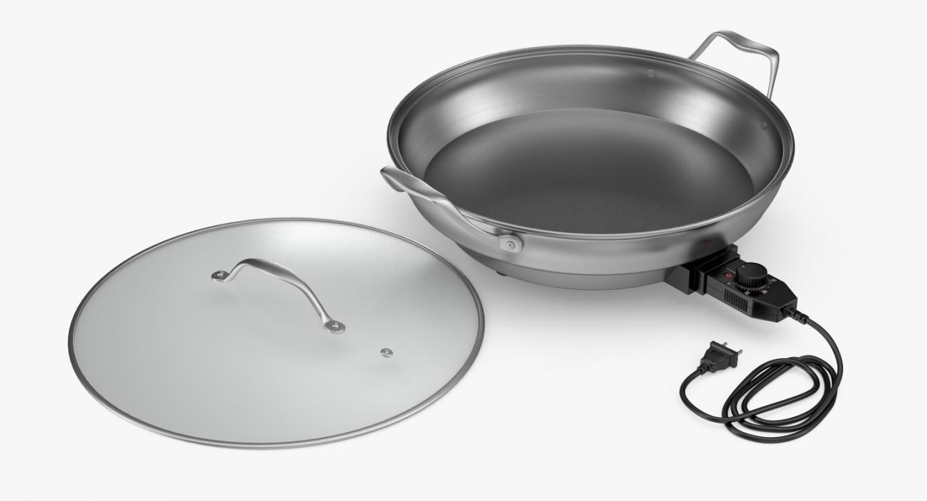Round Electric Skillet 3D
