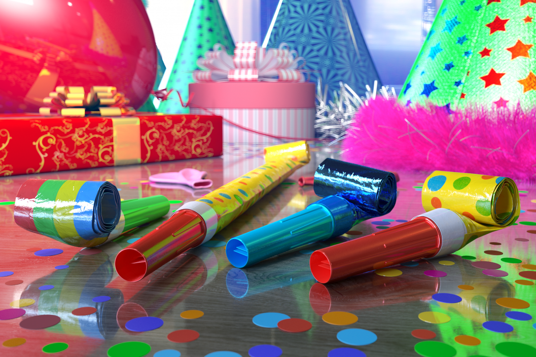 Party Air Whistles Set 3D