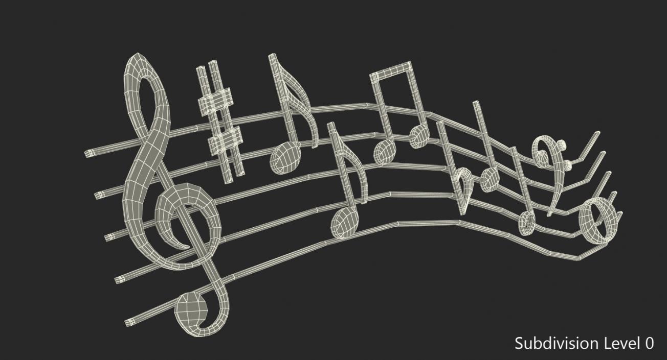 3D model Plastic Music Notes Waves
