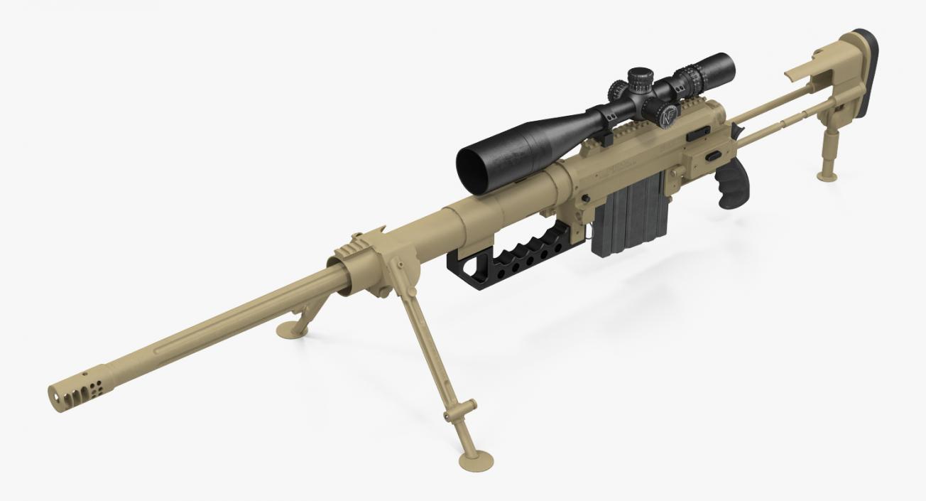 3D model CheyTac M200 Long Range Sniper Rifle System Desert