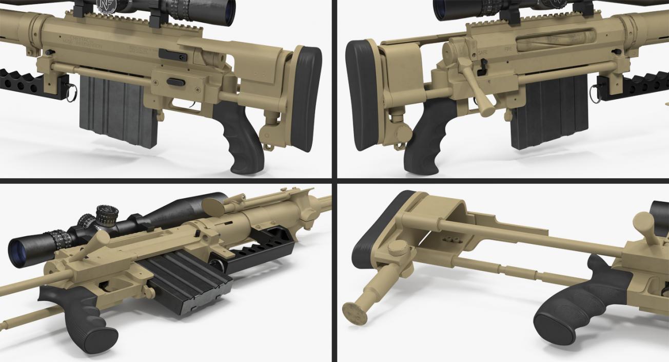 3D model CheyTac M200 Long Range Sniper Rifle System Desert
