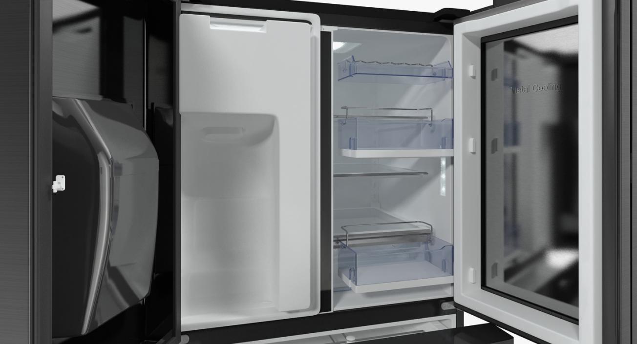 3D Samsung 4 Door Refrigerator with FlexZone Drawer model
