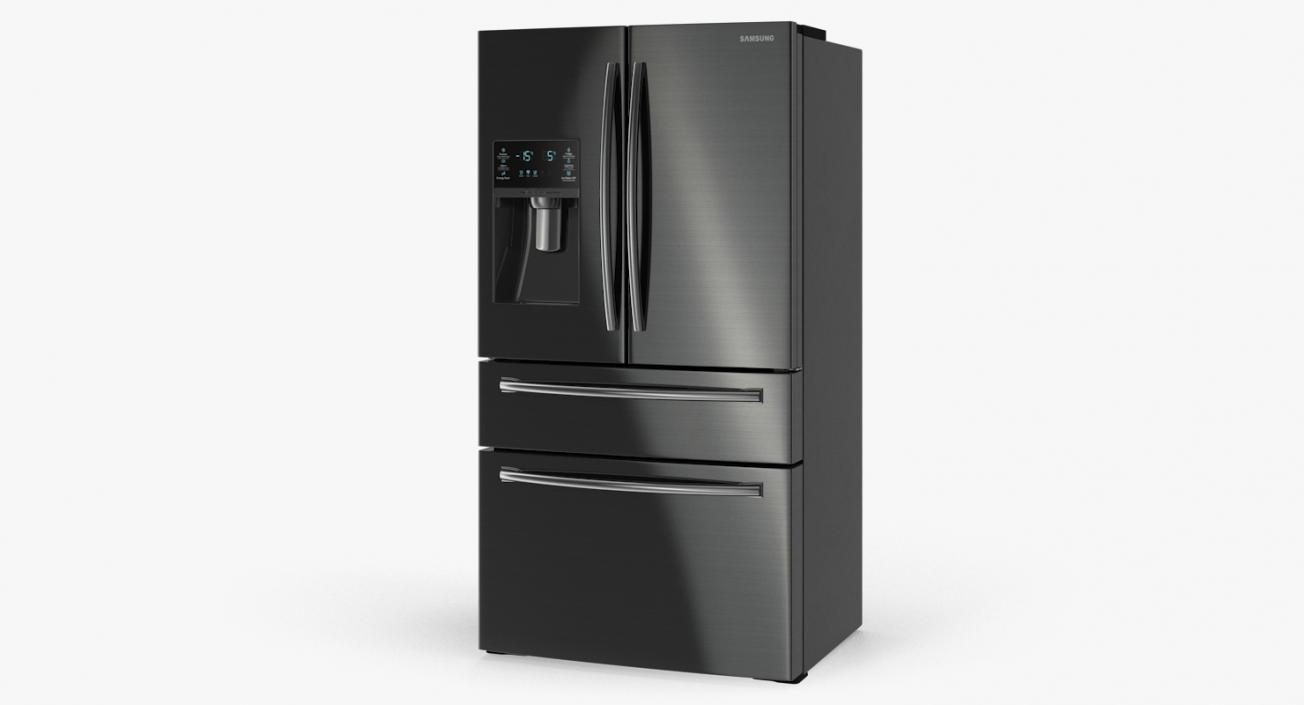 3D Samsung 4 Door Refrigerator with FlexZone Drawer model