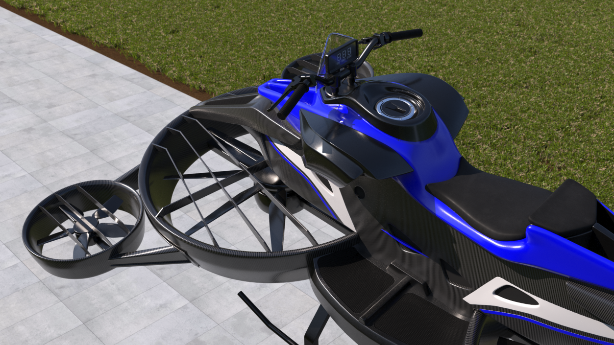 3D Blue Hoverbike XTURISMO model