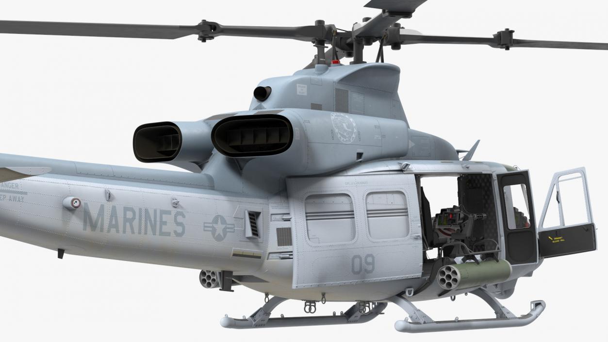 Bell UH1Y Venom Helicopter Rigged for Maya 3D