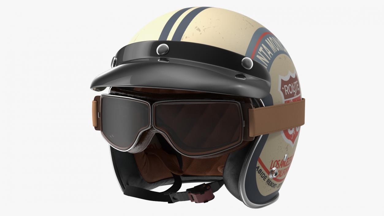 3D Torc Route 66 Helmet with Goggles model