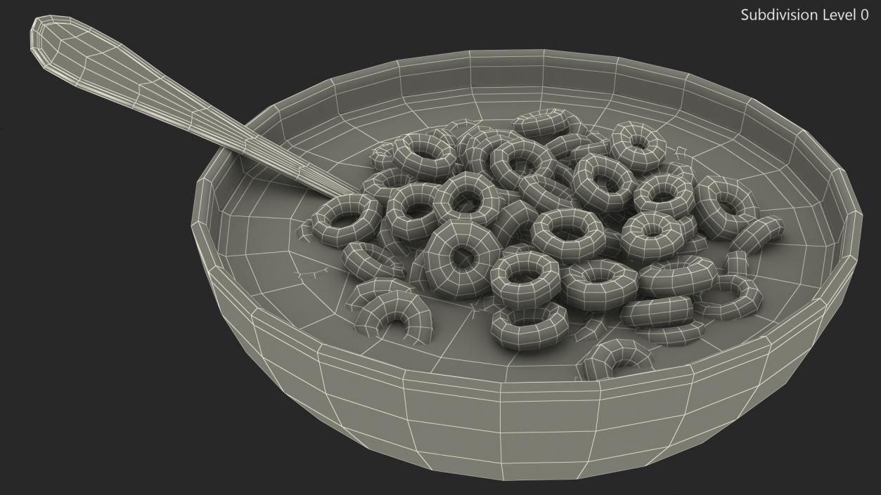 3D model Chocolate Rings Breakfast with Milk