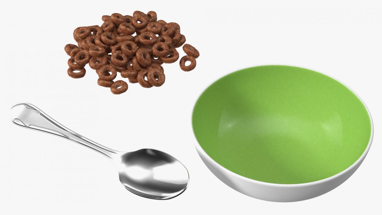 3D model Chocolate Rings Breakfast with Milk