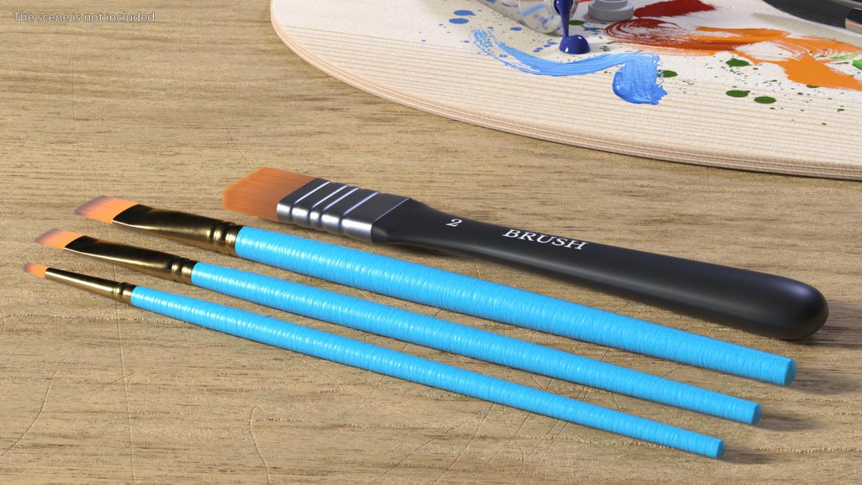 3D Painting Brushes Four Types Fur