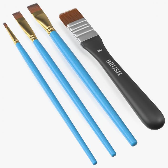 3D Painting Brushes Four Types Fur