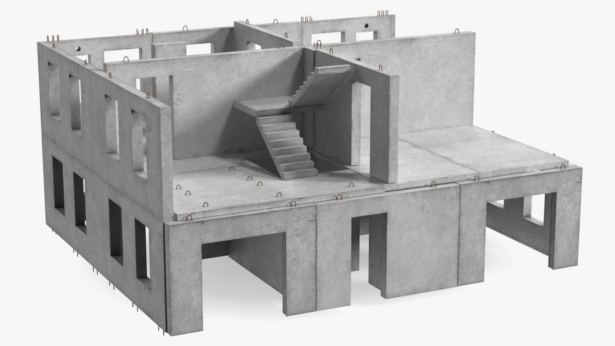 3D Precast Concrete Panel House model