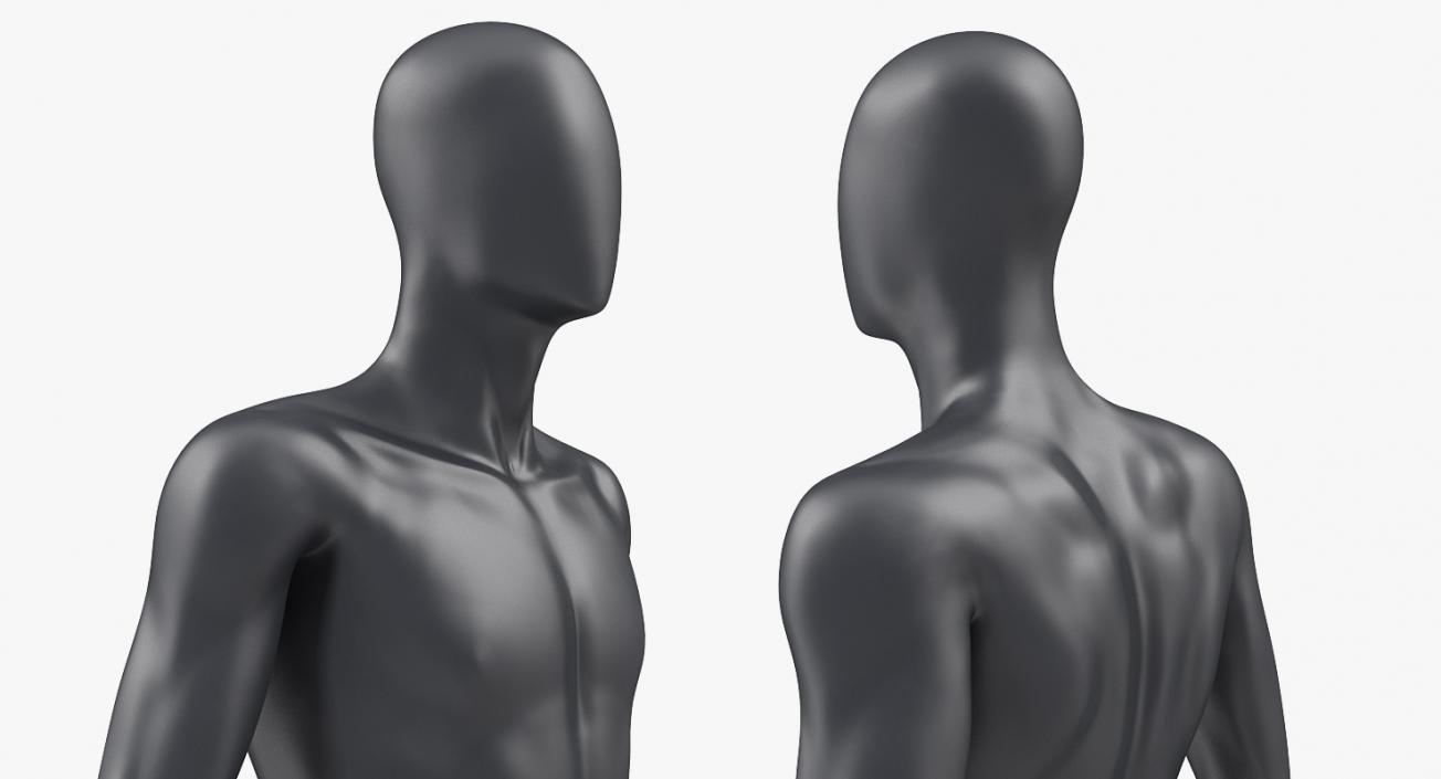 3D Male Mannequin Dark Standing Pose model