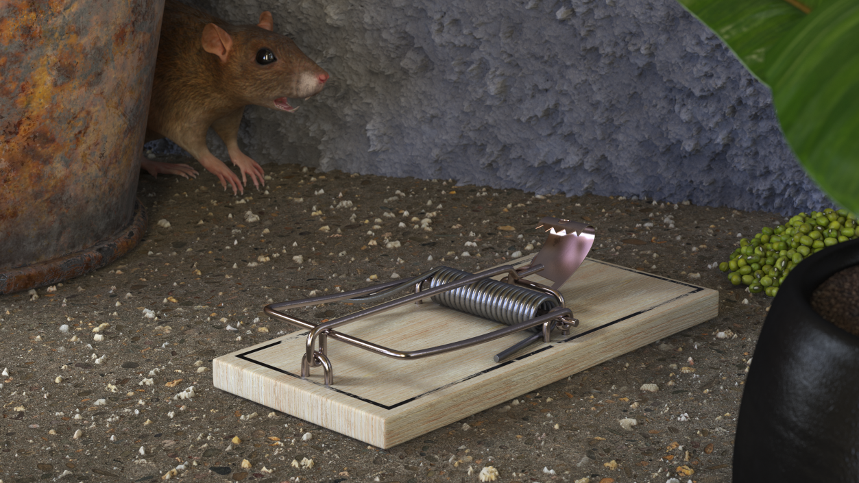 Metal Pedal Mouse Trap 3D