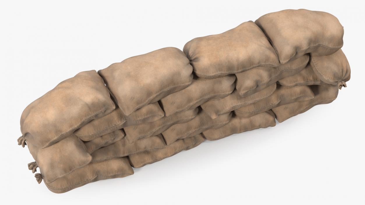 3D Sandbag Wall Dirty model