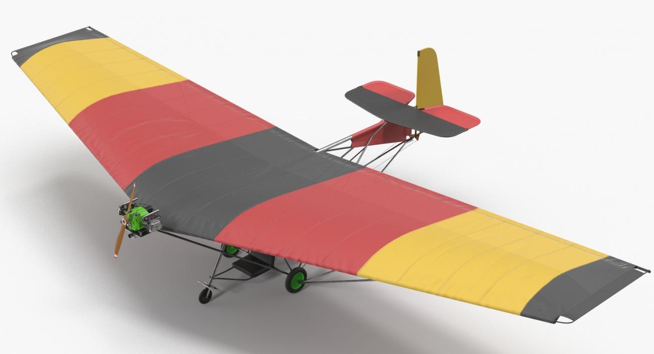 Ultralight Aircraft Chotia Weedhopper Rigged 3D model
