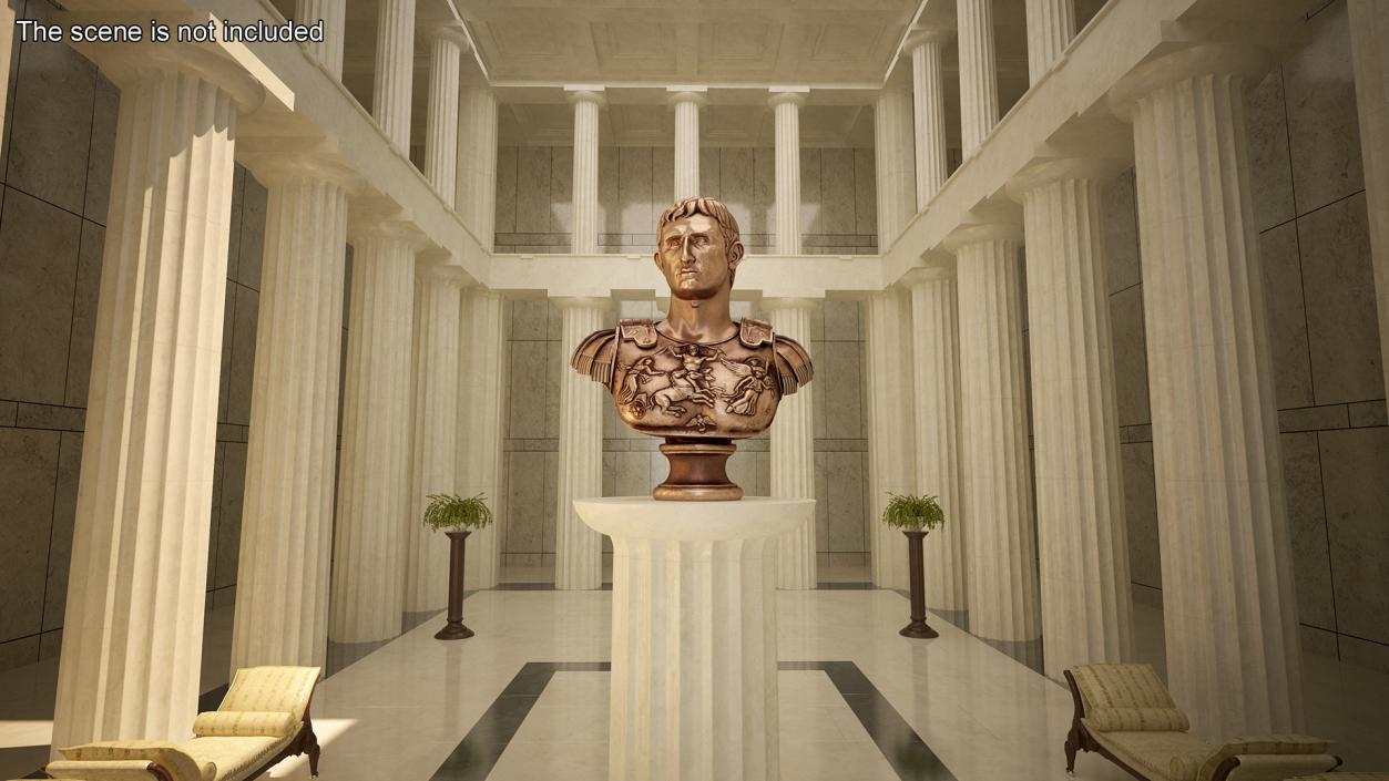 3D model Roman Emperor Bust Cast Bronze