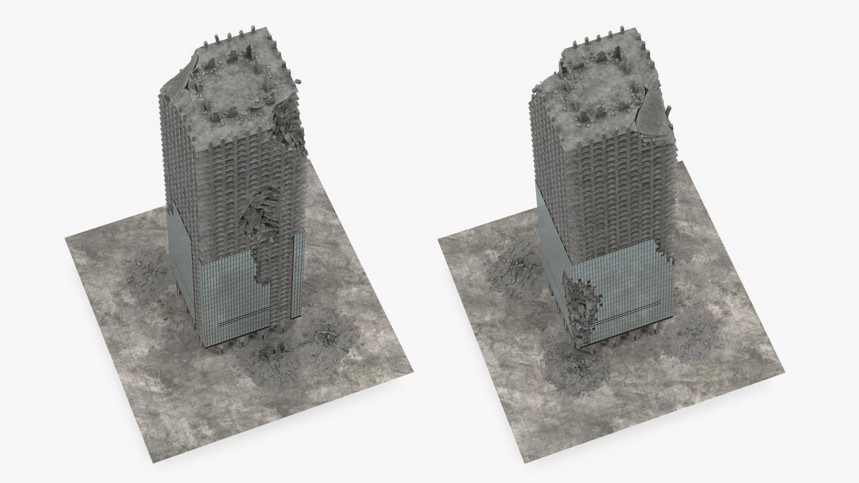3D model Destroyed Skyscraper