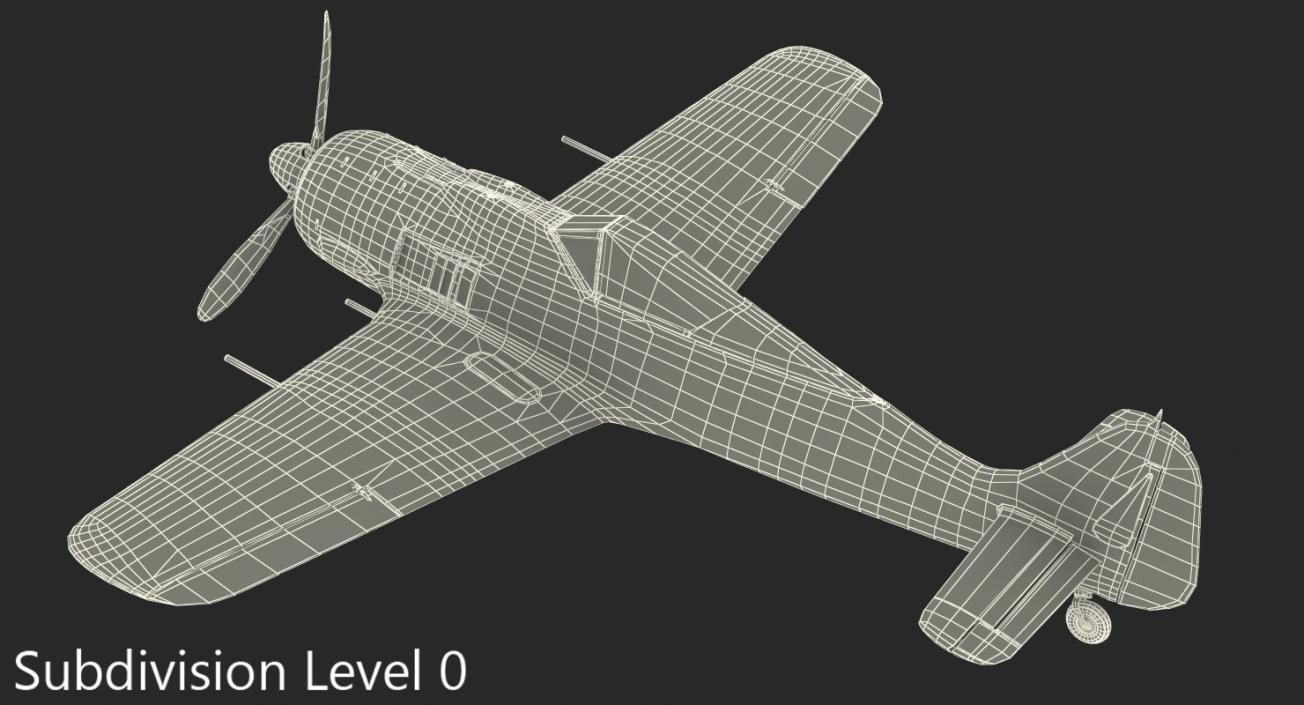 3D model German WWII Fighter Aircraft FW 190