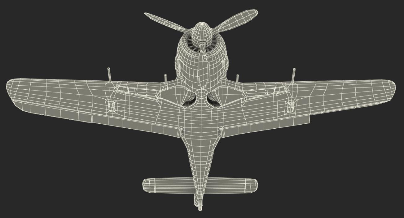 3D model German WWII Fighter Aircraft FW 190
