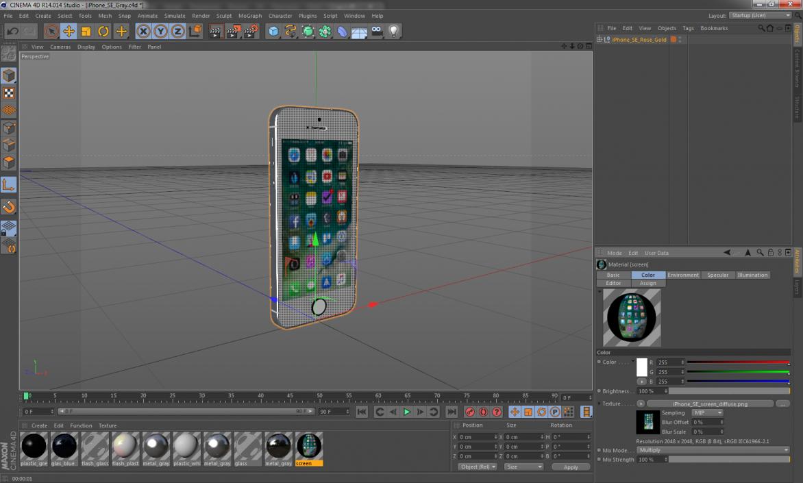 iPhone SE Gray 3D model
