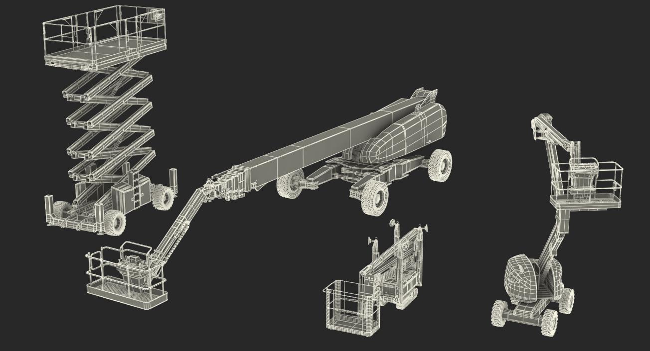 Telescopic Boom Lifts Rigged Collection 3D model
