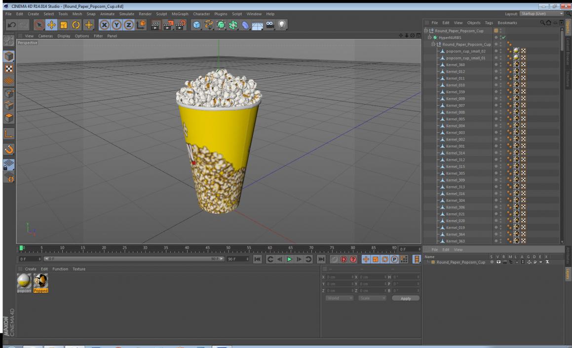 3D Round Paper Popcorn Cup model