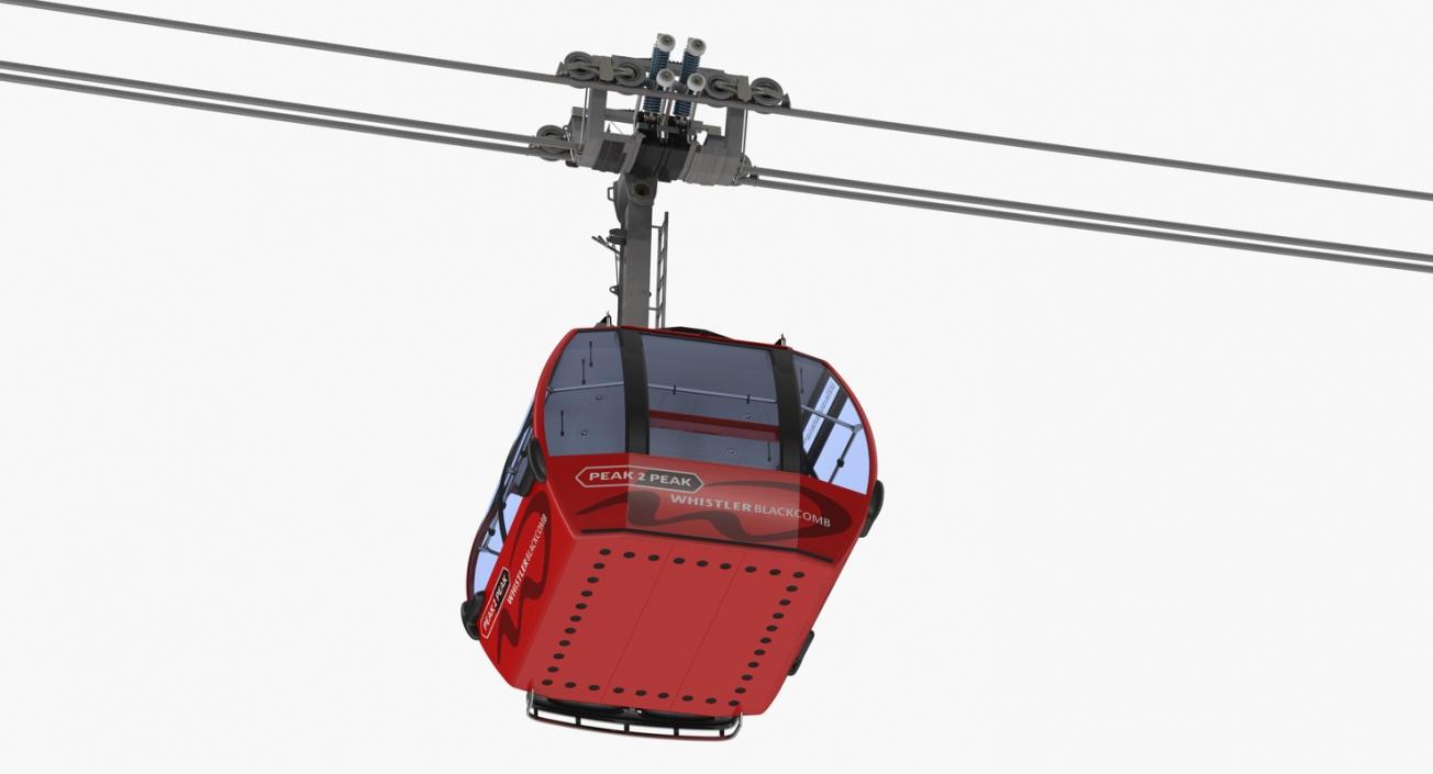 Peak 2 Peak Gondola Lift Cabin Towers 3D