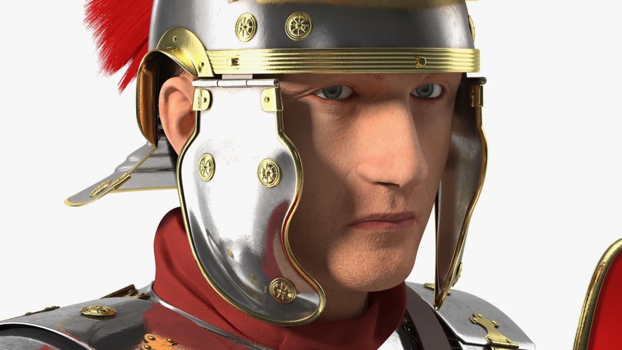 3D Roman Legionnaire with Gladius Salute Pose Fur