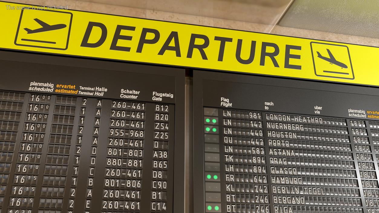 Airport Timetable Arrivals and Departures Board 3D