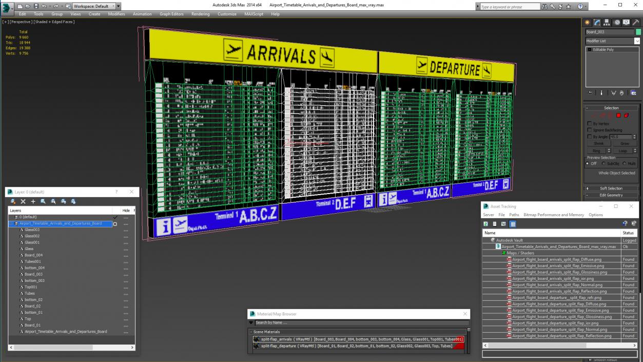 Airport Timetable Arrivals and Departures Board 3D