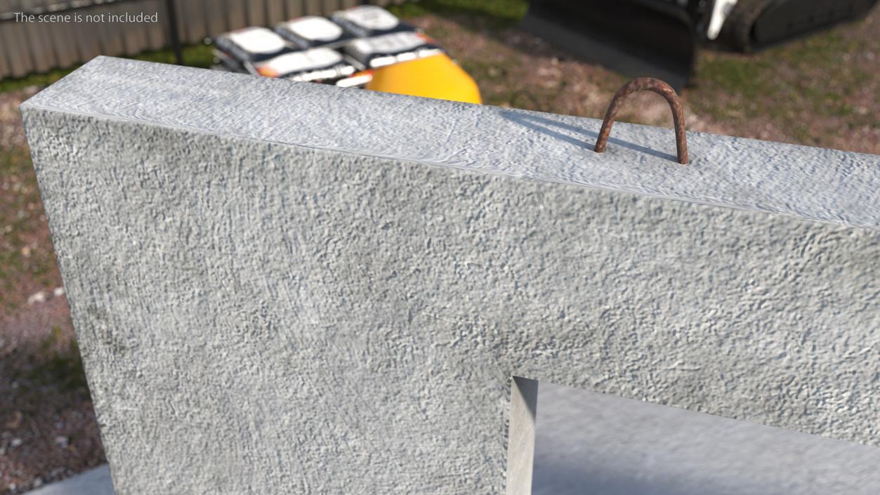 Concrete Panel with Windows Long 3D